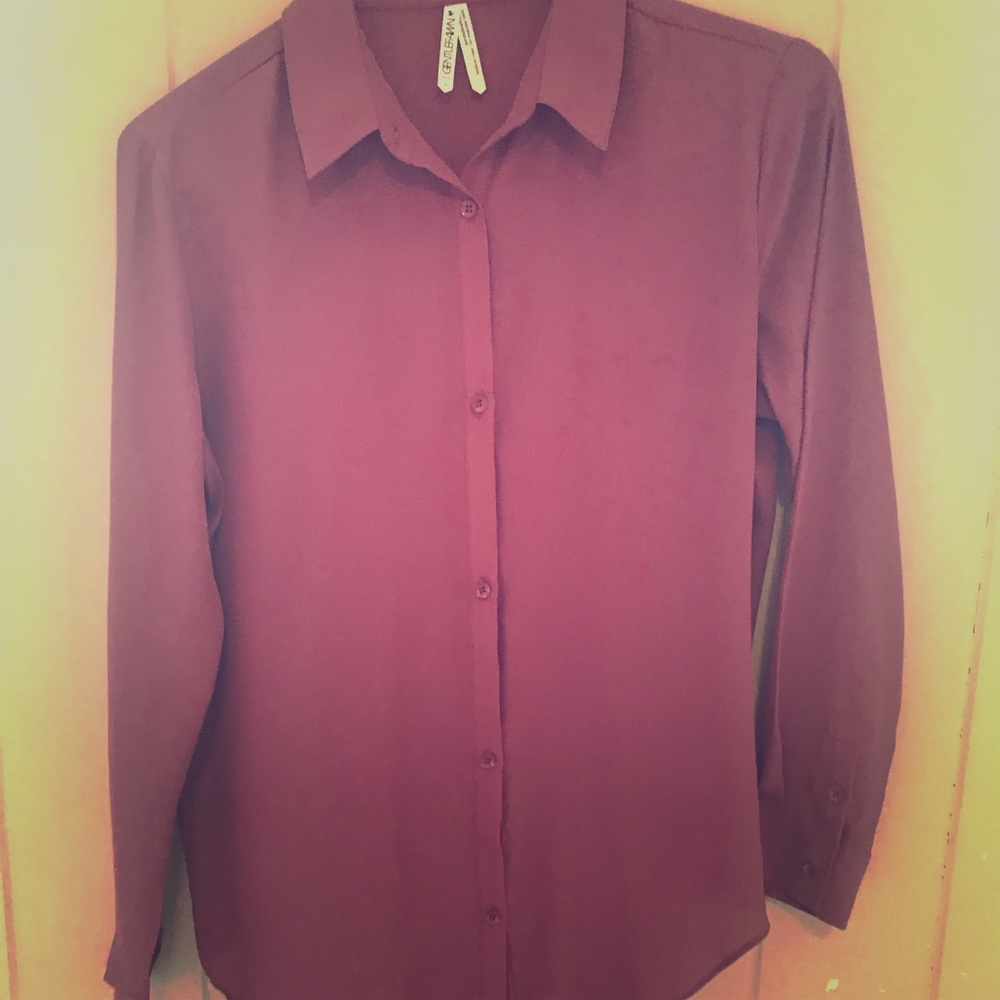 Rose colored flowy button down